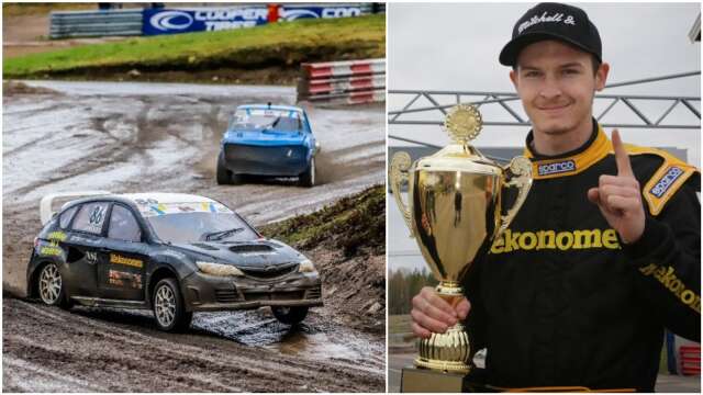 Jim Jansson, 21 år från Svaneholm, har vunnit tre deltävlingar i rad och leder därmed SM i rallycross.