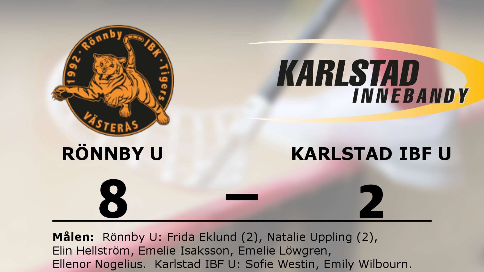 Västerås Rönnby IBK vann mot Karlstad IBF Ungdom