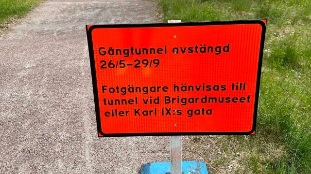 Gångtunneln mellan Kasernhöjden och Klara kommer vara avstängd hela sommaren. 