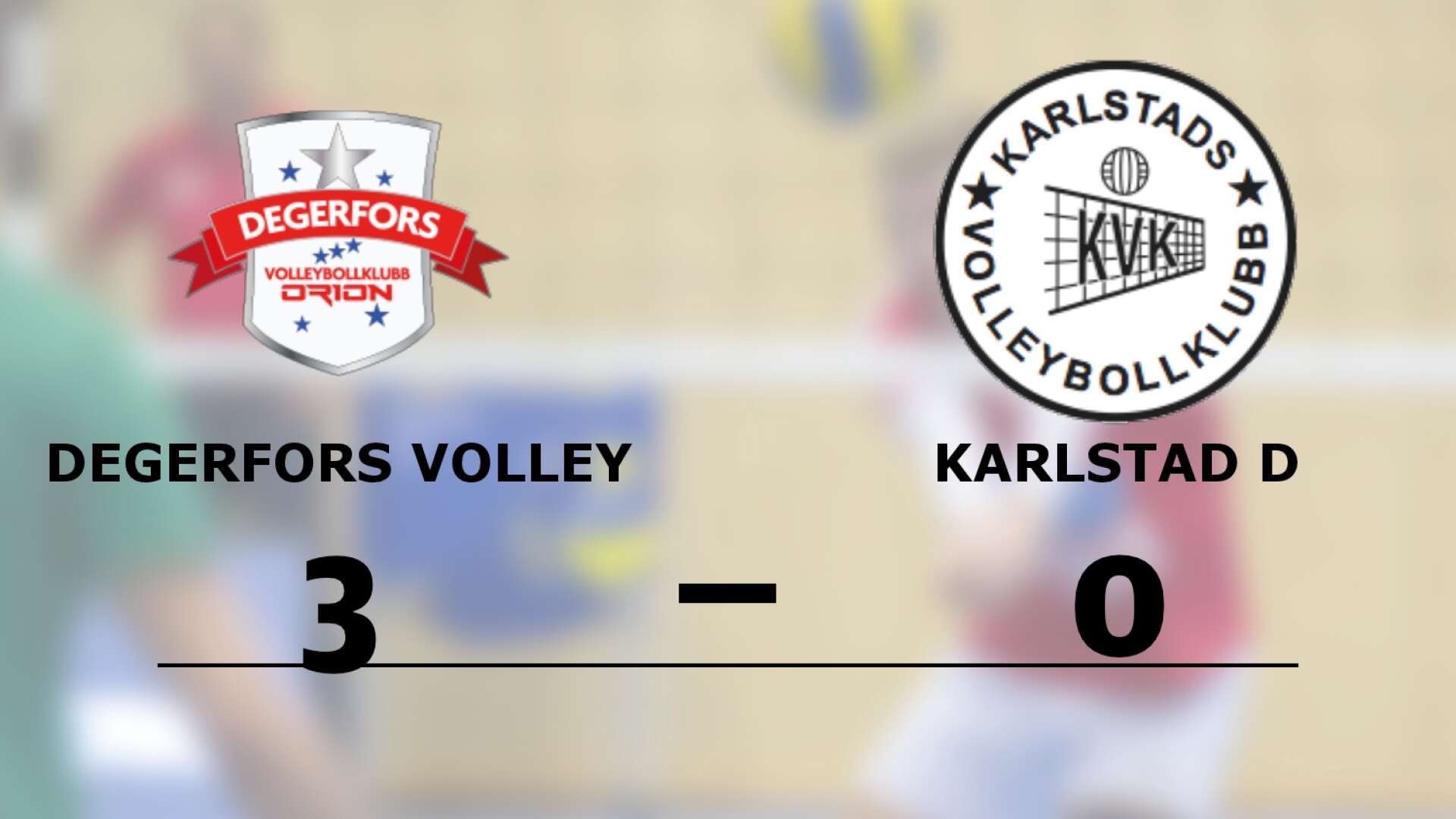 Degerfors Volley Orion vann mot Karlstads Volleybollklubb