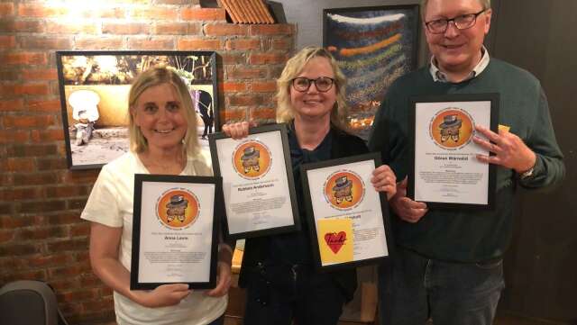 Tre av de fyra NA-journalister som prisades av kollegorna i länet för sin granskning av Berggården: Anna Levin, Eva Ejdeholt och Göran Wärnelid.