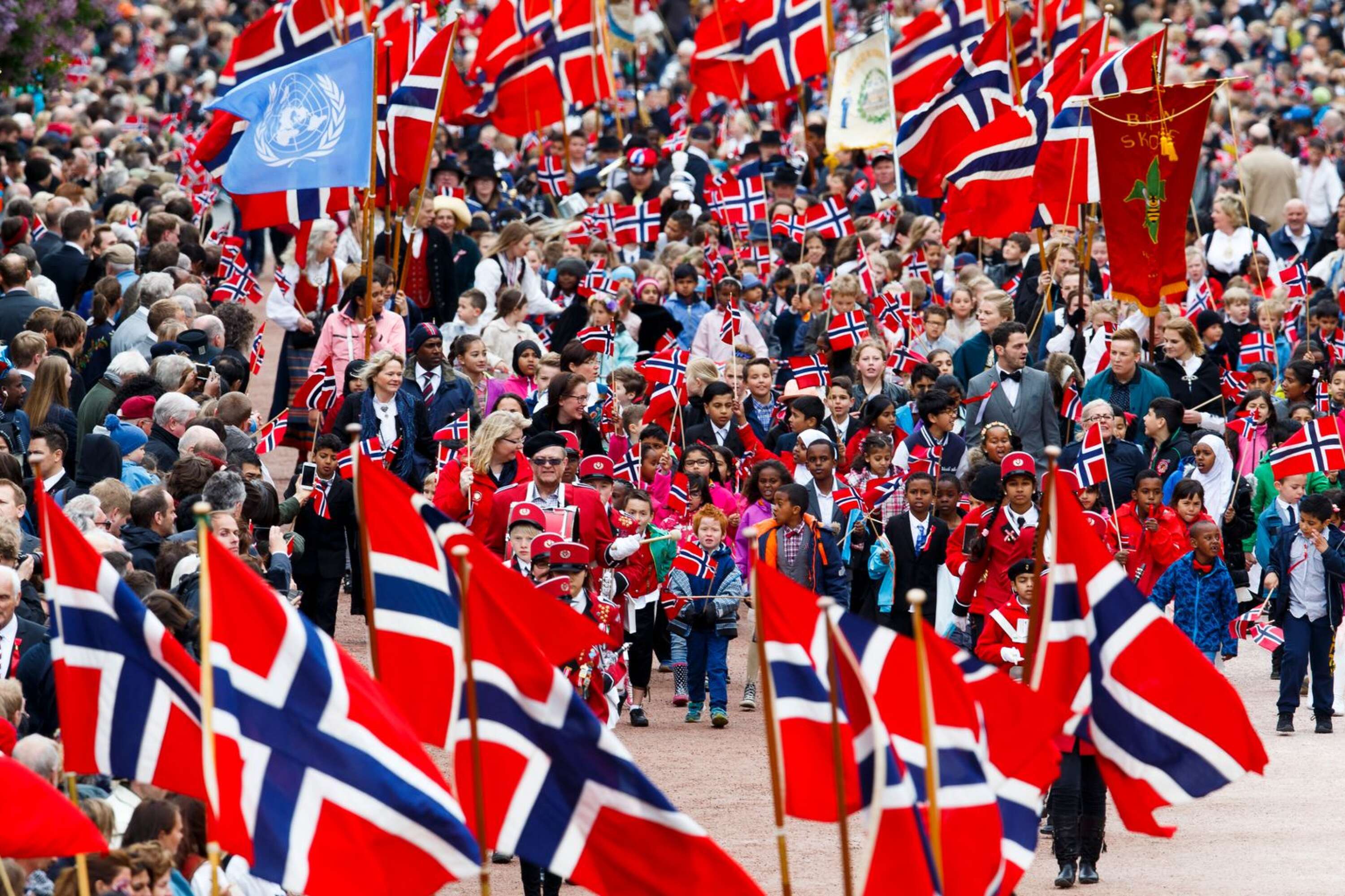 Norges nationaldag firas även i Kristinehamn. Dock inte riktigt lika pampigt som i Olso. Genrebild.