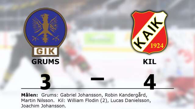 Grums IK Hockey förlorade mot Kils AIK