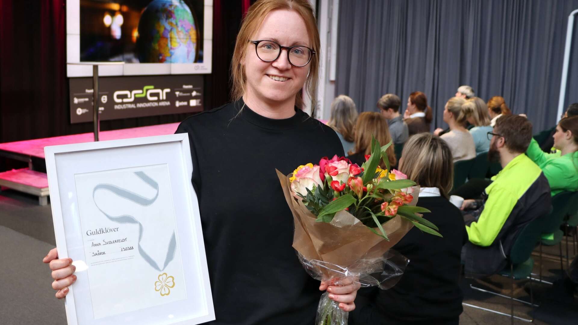 Anna Syberfeldt uppmärksammades på internationella kvinnodagen och tilldelades Centerpartiets kvinnopris under ett nätverksmöte som handlade om jämställdhet.