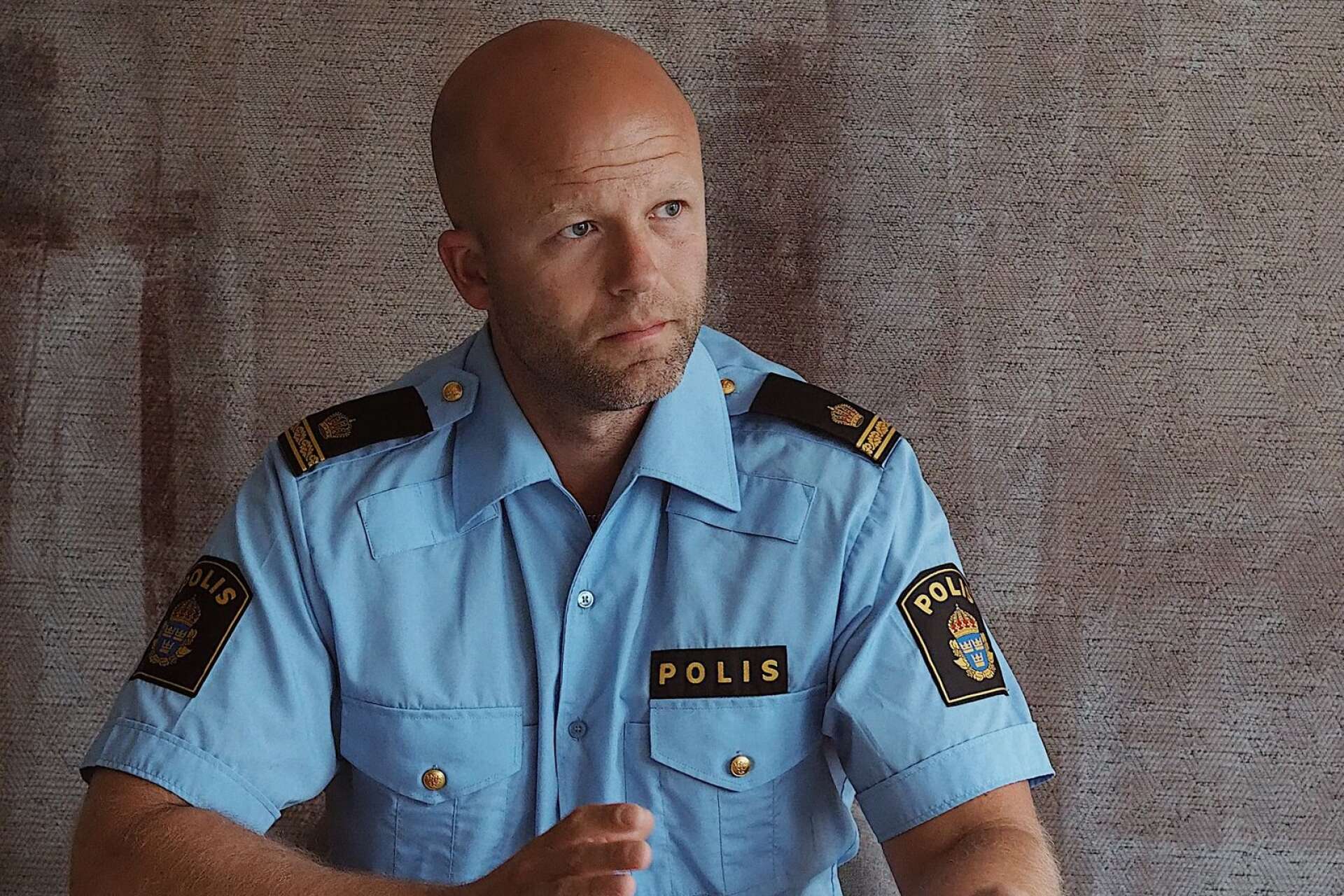 Kristoffer Hjelm, kommunpolis i Vara, Essunga och Grästorp.