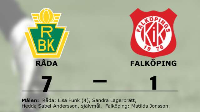 Råda BK vann mot Falköpings KIK