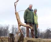 I pandemin föddes också ny sorts konst. Becke Lundqvist på Hammarö gör skulpturer av grenar och rötter han och hans fru Suzanne Tengzelius Lundqvist hittar på sin vandringar.