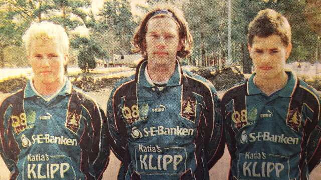 Redo i nya dräkter i Grane IK är, från vänster, Andreas Johannesson, Patric Rådberg och Jonas Brodin.