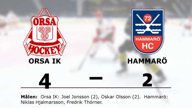 Orsa IK vann mot Hammarö HC