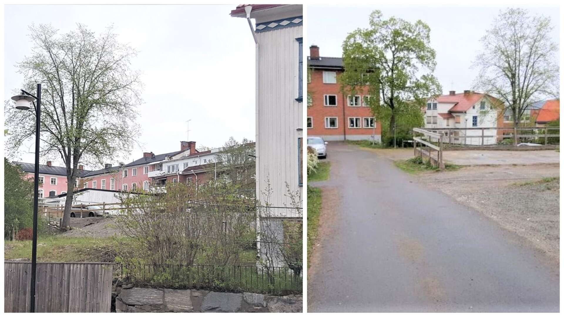 Det avbrutna detaljplanearbetet i kvarteret Krukan i centrala Arvika omfattar bland annat ödetomten som sluttar ner mot Kyrkogatan från södra delen av Borggatan som syns till höger i bild och som också är en del  av det område som berörts.