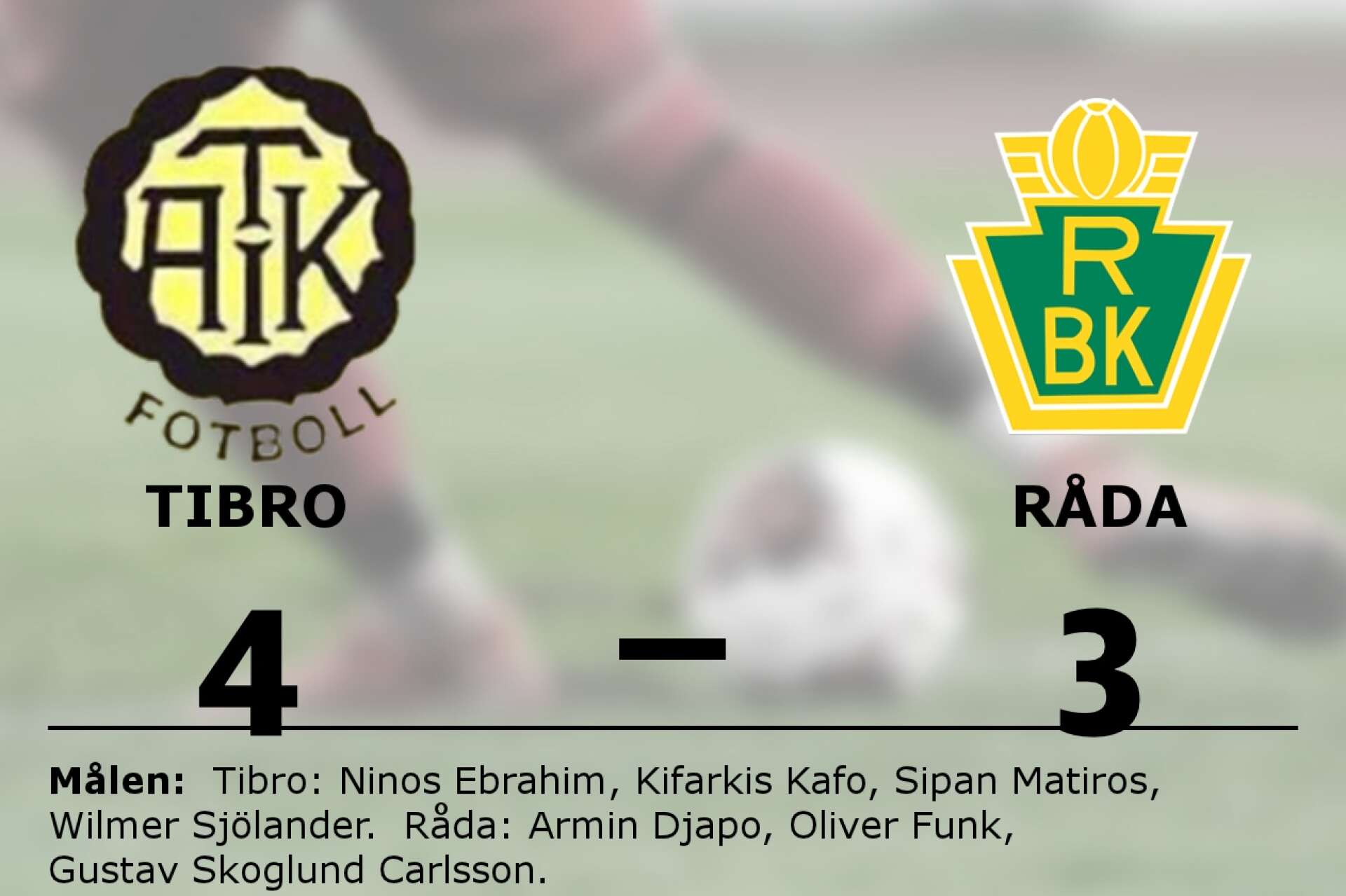 Tibro AIK Fotboll vann mot Råda BK
