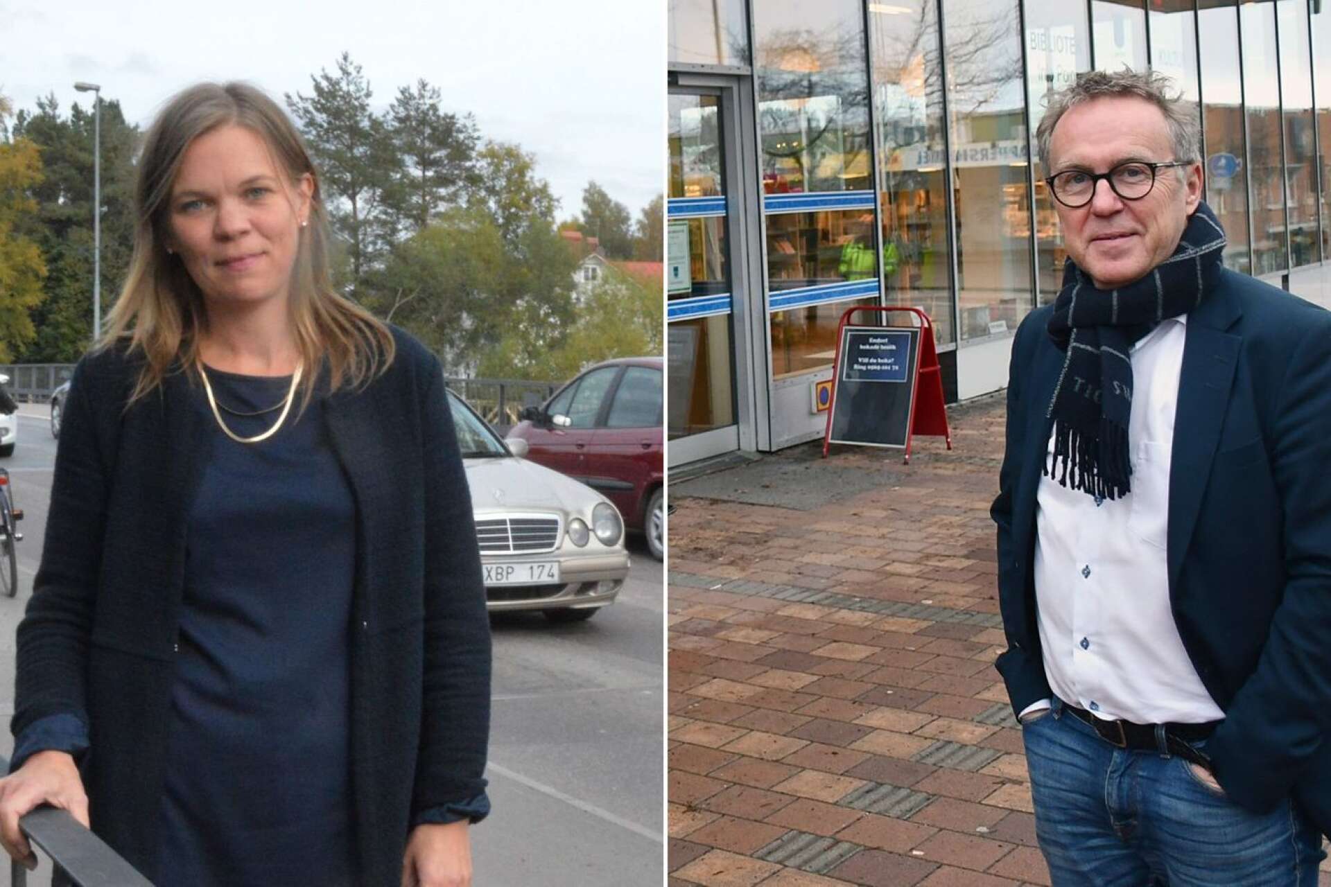 Sunnes kommunalråd Kristina Lundberg (C) och näringslivschefen Per Branzén berättar om hur kommunen agerar efter varselbeskedet på Rottneros bruk.