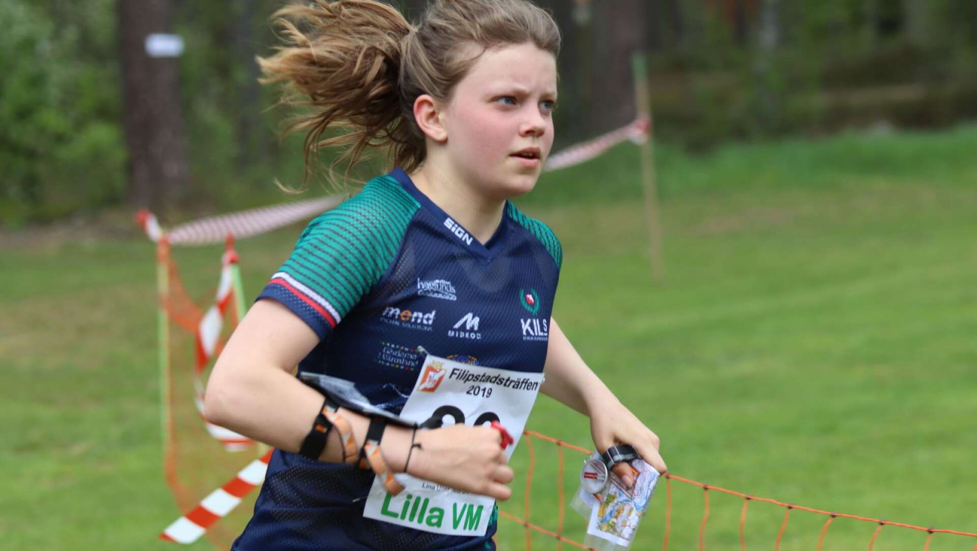 Lina Uller är nästa generations duktiga orienterare i Kils OK. Hon vann D14 vid Vikingträffen.