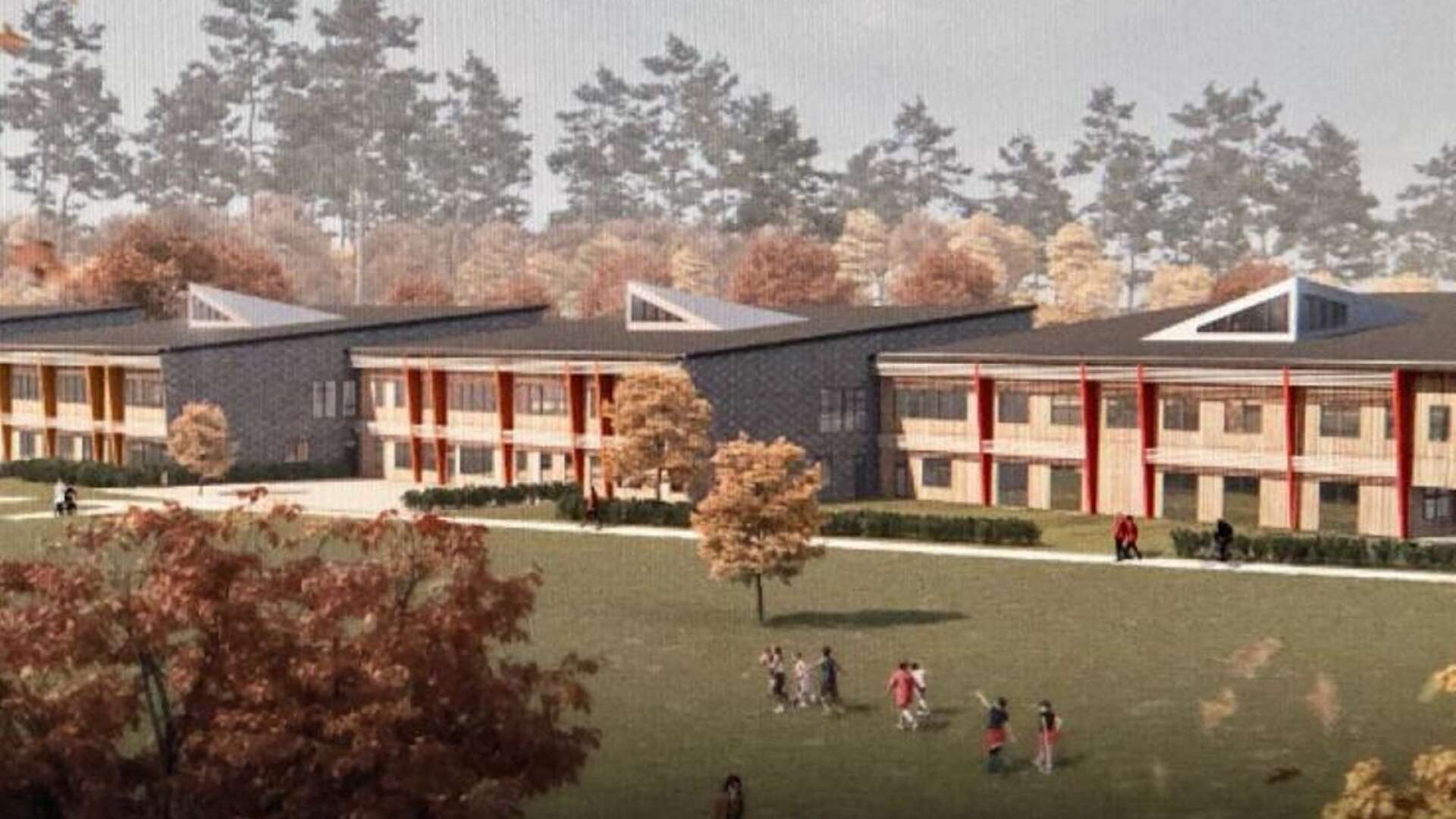 Så här kommer den nya Fredricelundsskolan på Våxnäs se ut. Den får även en konstnärlig utsmyckning. Allting ska stå klart under sommaren 2022.