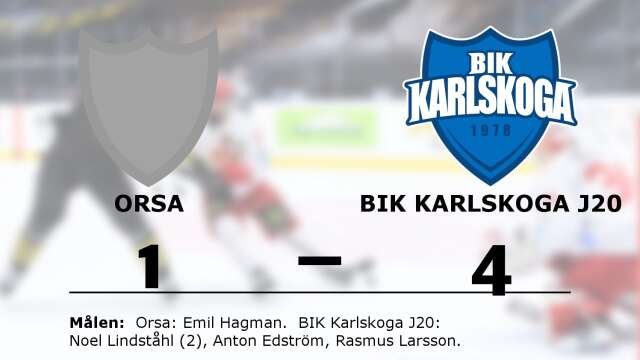 Orsa IK förlorade mot BIK Karlskoga J20