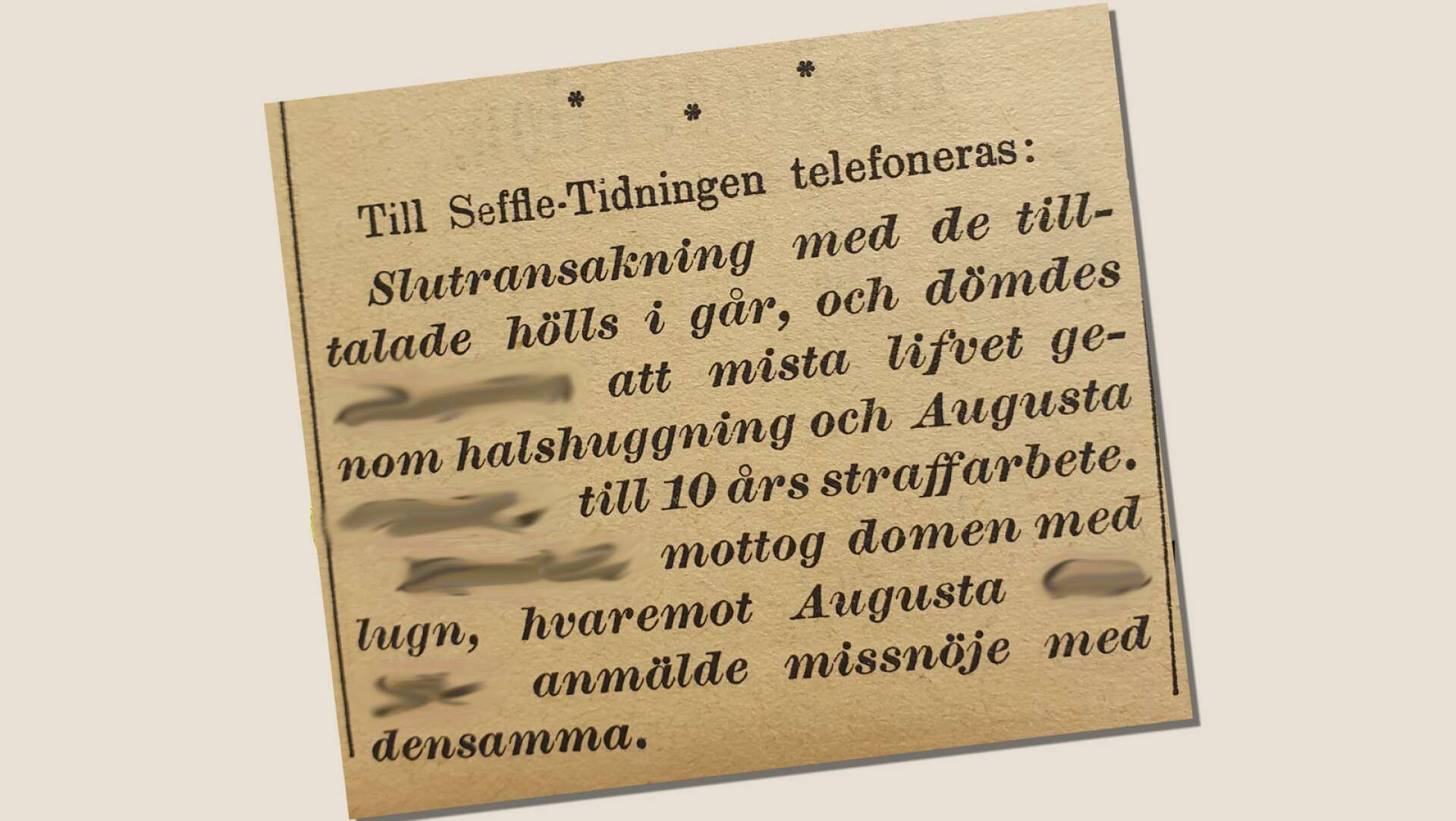 Domen i Säffle-tidningen 1903. 