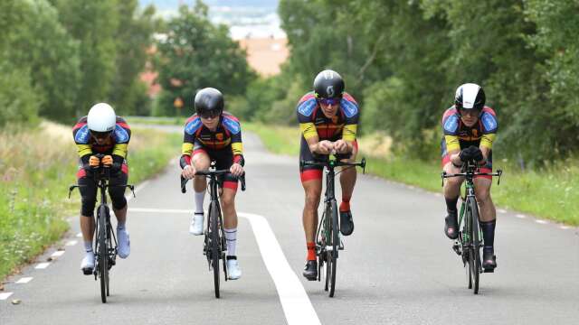 Skövde CK ställer upp med fyra cyklister vid helgens SM-tävlingar utanför Jönköping. Från vänster: Jesper Svensson, Gustav Magnusson, Jim Fransson och Johan Norén.                                                                                                                                                                                                                                                                                                                                                                                                                                                                                                                                                                                                                                                                                                                                                                                                                                                                                          