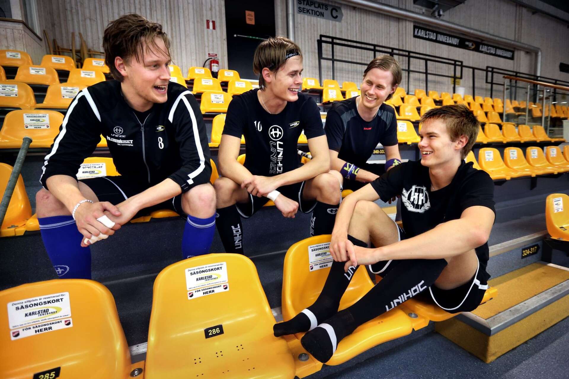 4 x Colling. Från vänster: Tom, Jesper, Adam och William. Det återstår att se om samtliga spelar i Nilsby IK nästa säsong.