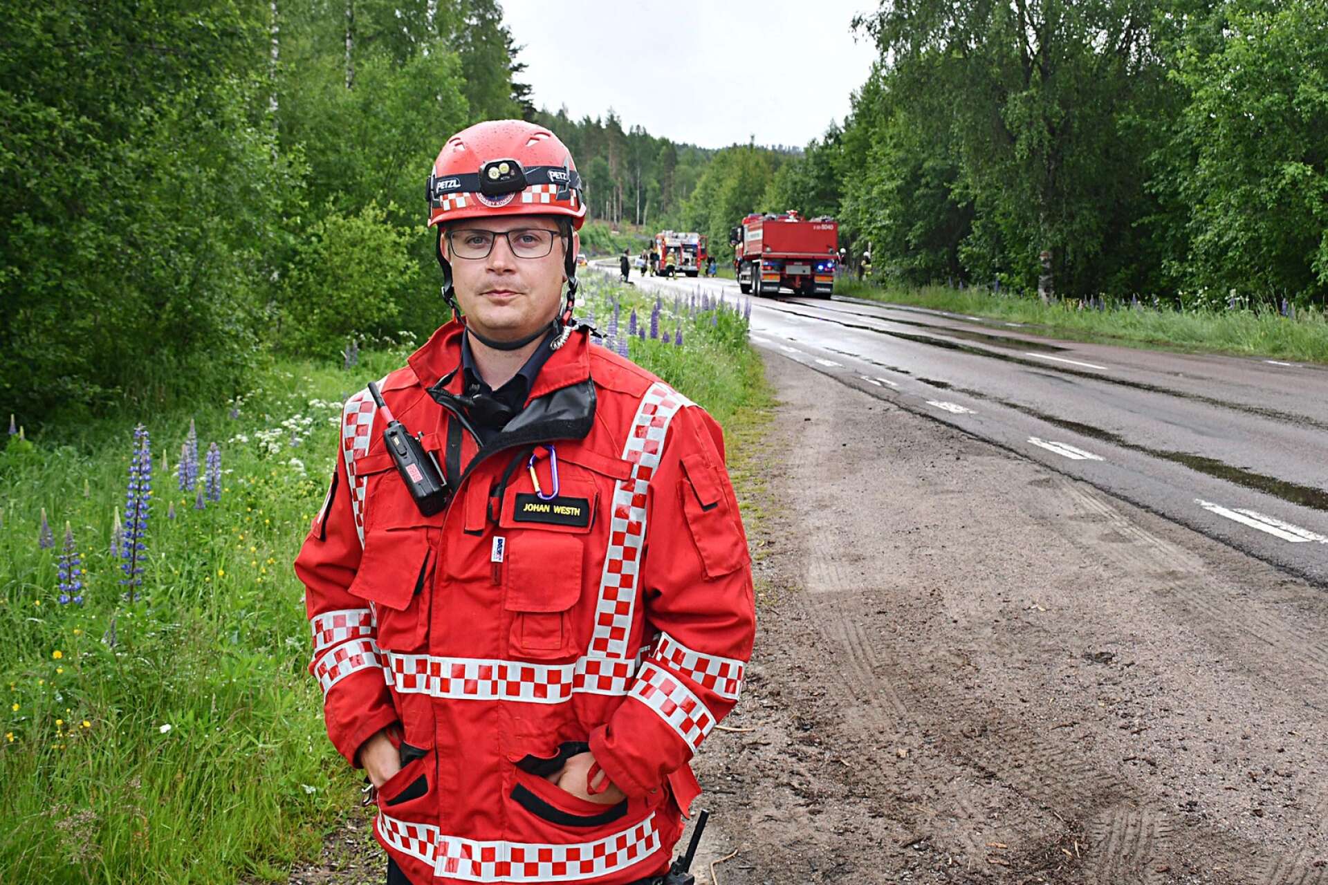 Johan Westh, räddningsledare, var på plats vid branden.