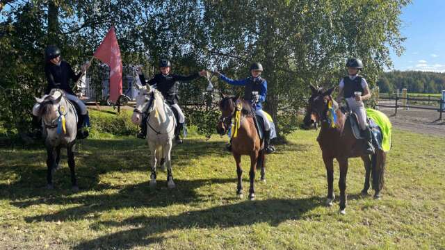 I helgen kammade Åmåls ridklubbs hopplag hem vinstpokalen i division 4-hoppningen i Värmland efter att samtliga red snabbt och felfritt med sina ponnyer.