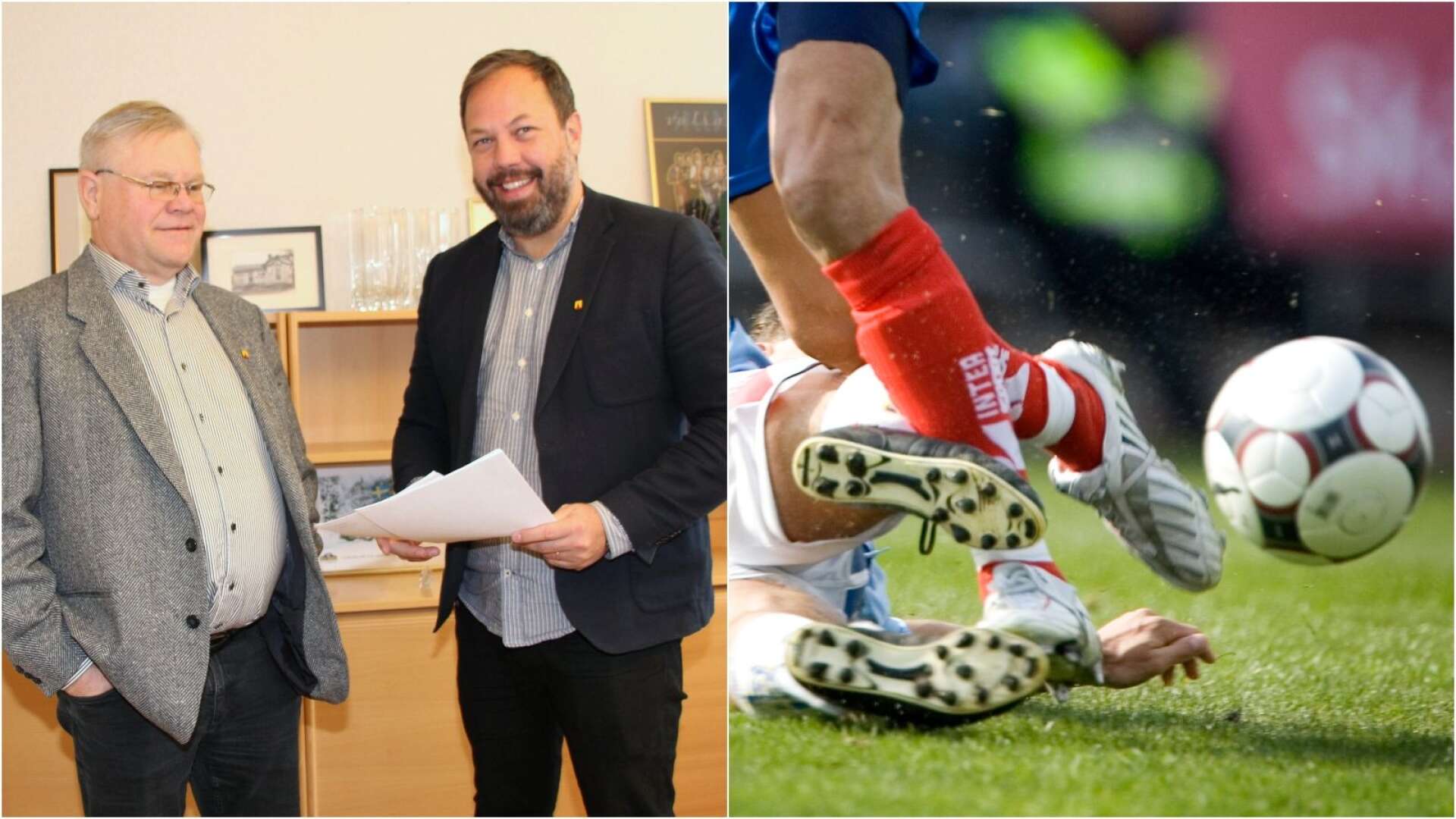 Kommunchef Jan Lilja och kommunalrådet Jens Fischer (OR) kan vara ett par av fotbollsspelarna när politiker och tjänstemän ska drabba samman i en fotbollsmatch