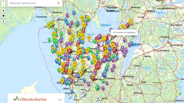 Litteraturkartan en digital karttjänst för tre landskap som tillgängliggör klassisk svensk litteratur.