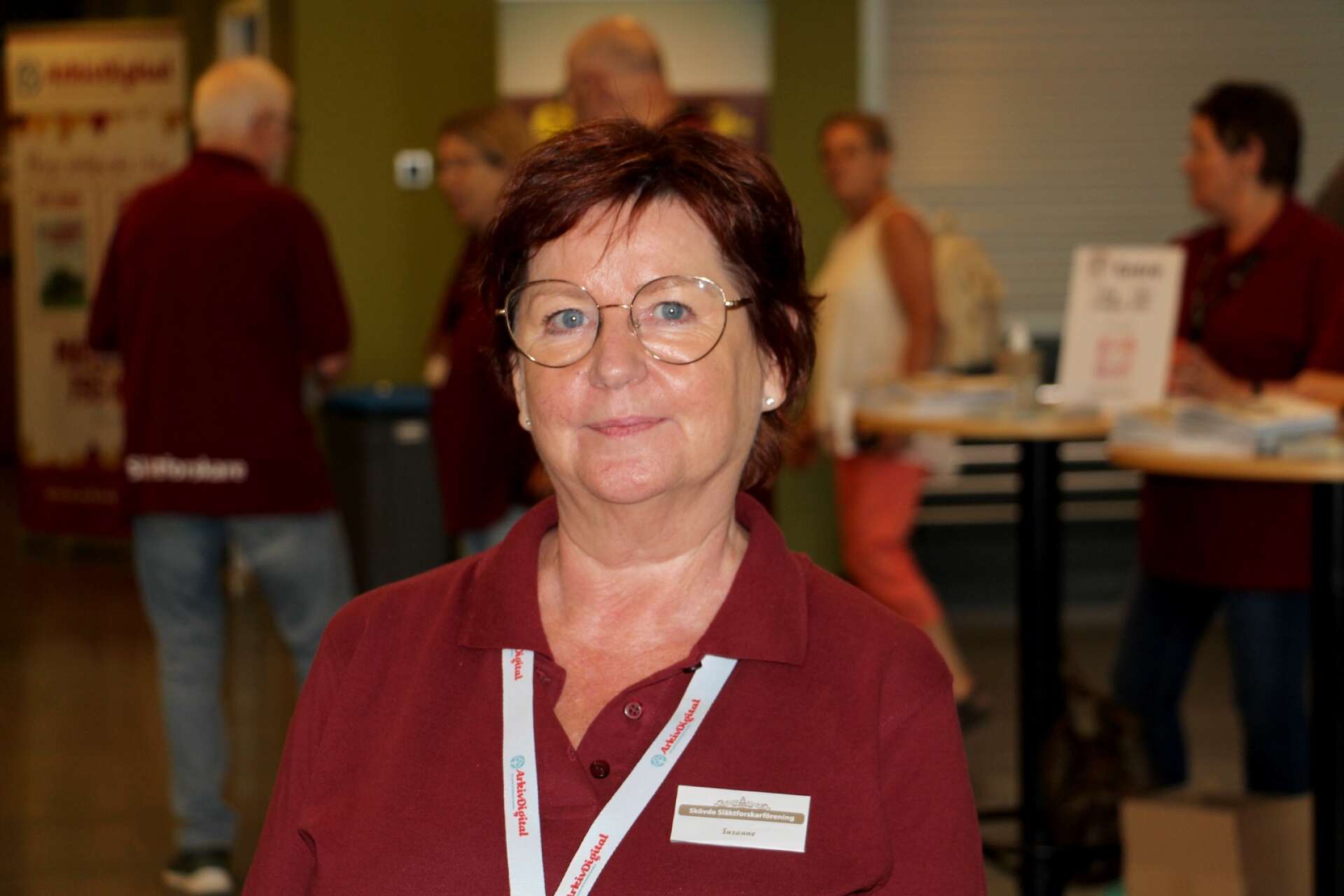 Susanne Pettersson, ordförande i Skövde Släktforskarförening, var glad att det äntligen var igång efter 1,5 års planering.