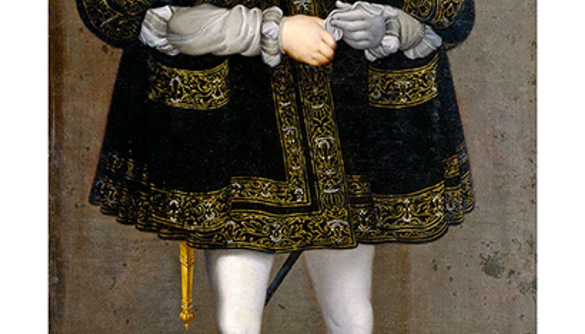 Gustav Vasa. Bilden baserar sig på ett porträtt av Jacob Binck från 1542, här dock i form av en kopia från sent 1600‐tal, troligen utförd av David Frumerie,.