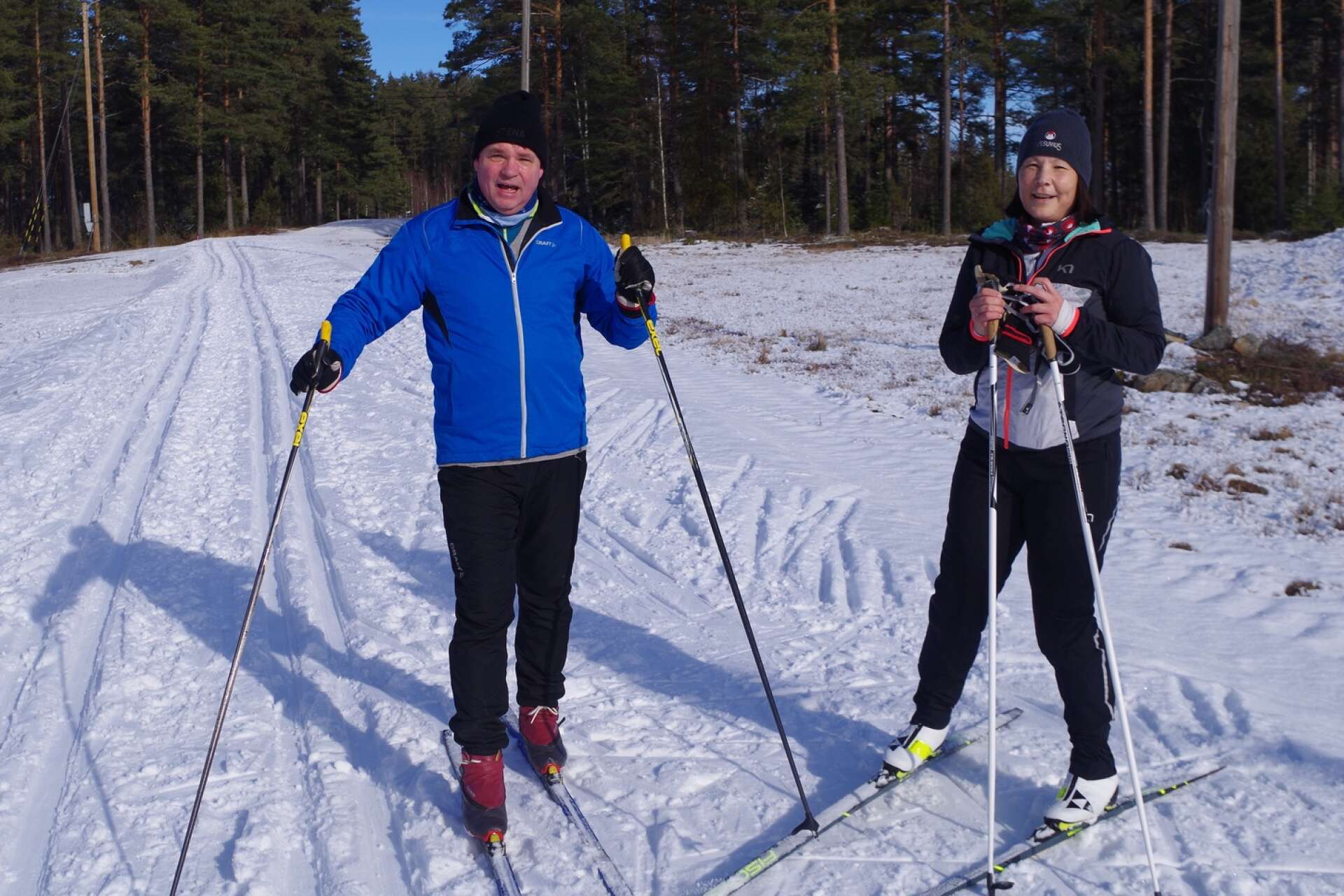 Stefan Nilsson och Ingela Nordström hade kommit från Åmål och var väldigt nöjda med spåren i Gillberga.