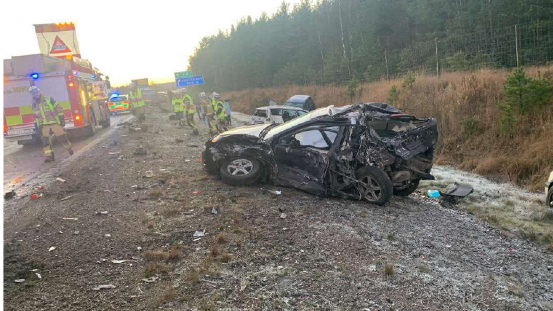 Olyckan skedde på E18 i närheten av Skattkärr utanför Karlstad.