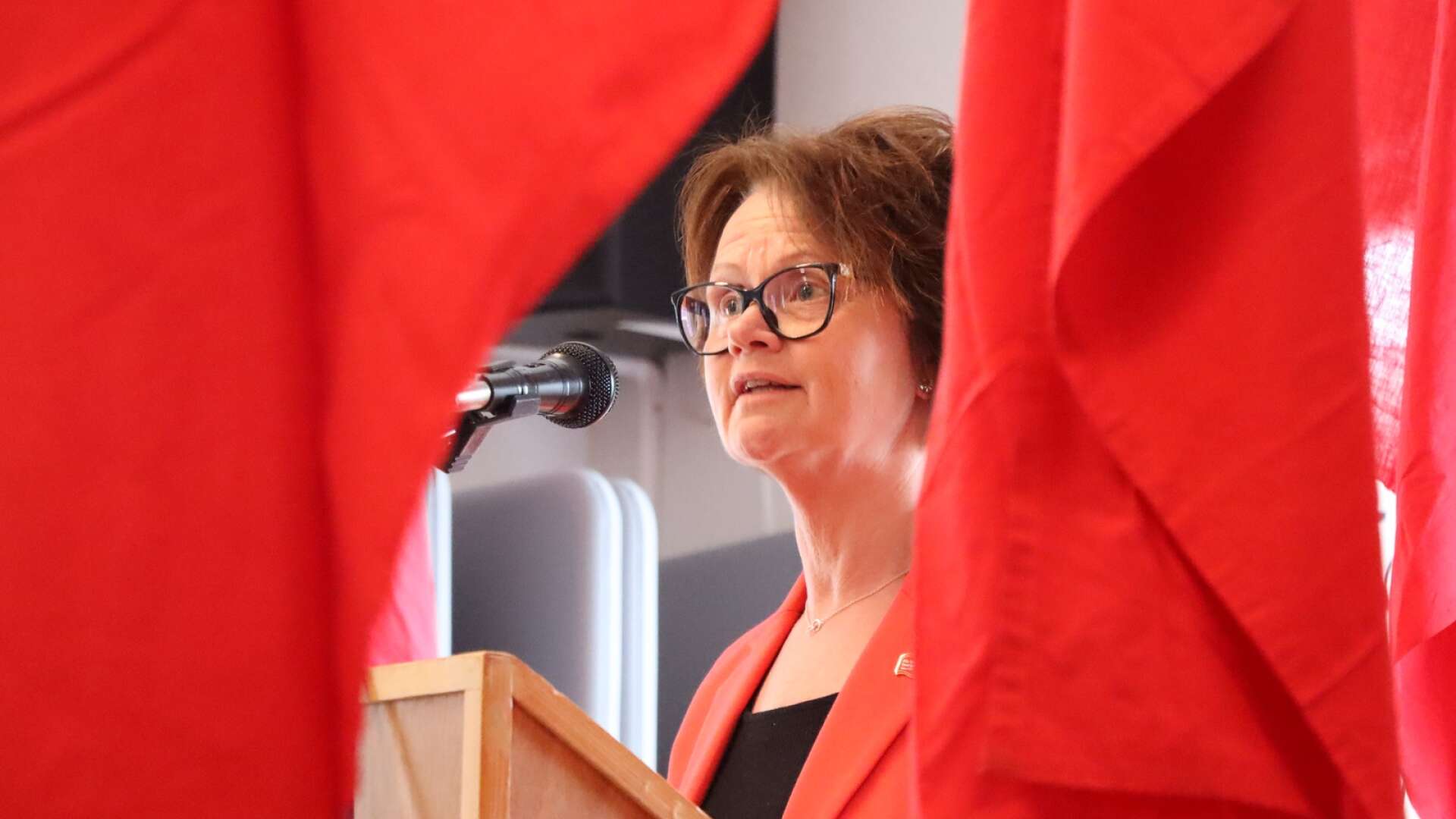 Anna-Karin Skatt, ordförande i sjukhusstyrelsen, är huvudtalare i Hjo på första maj.