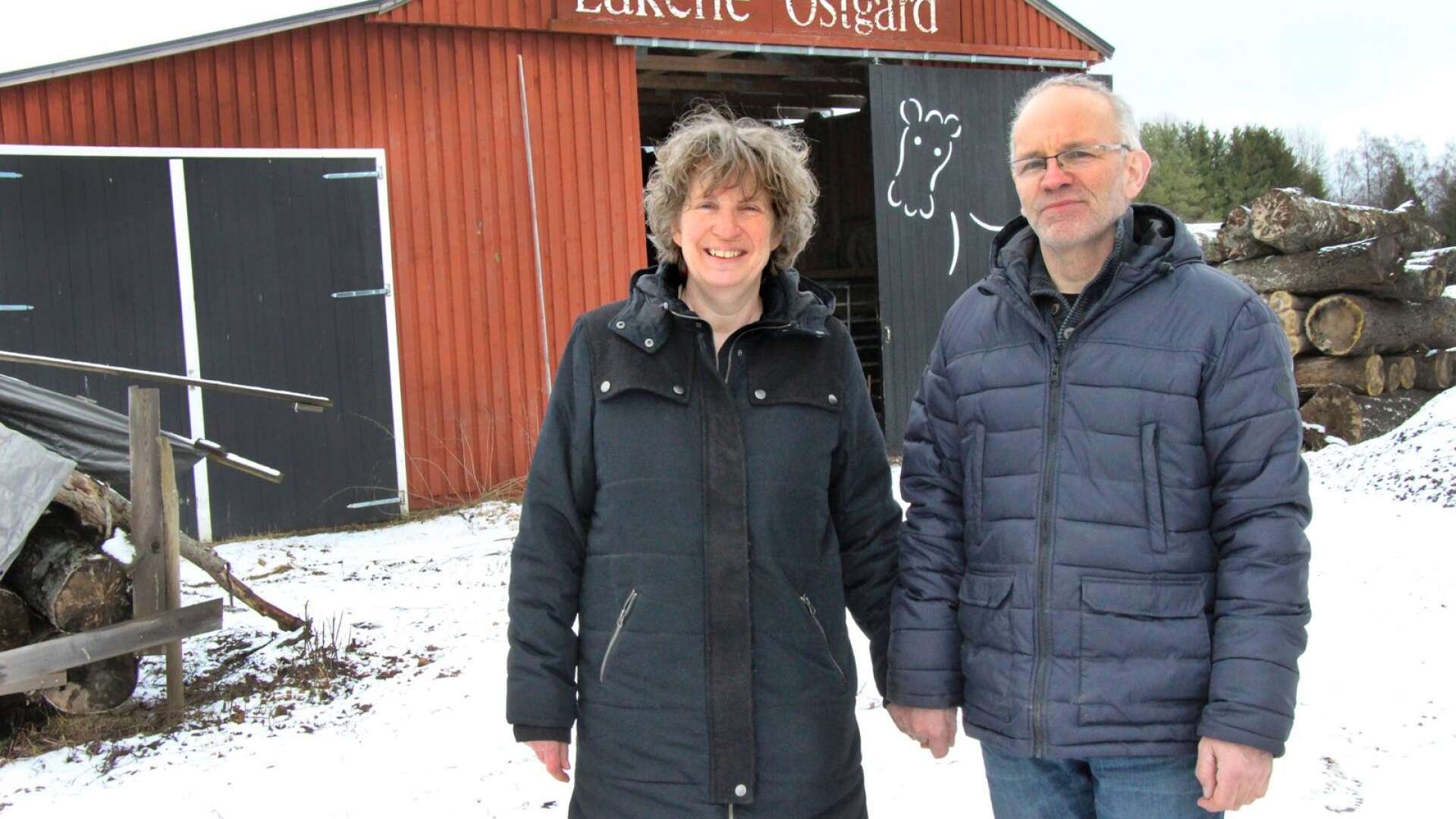 Ingrid Ferwerda och Jan Schelhaas på Lakene Ostgård.