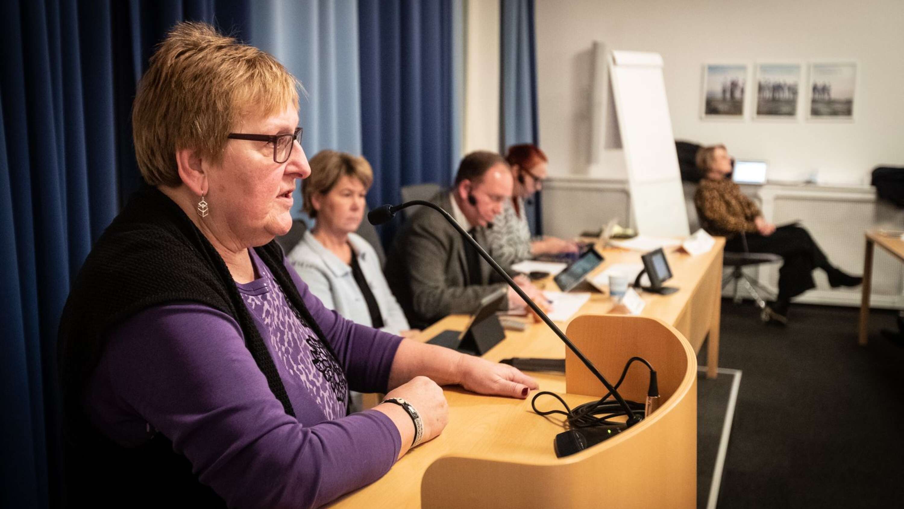 Lillemor Larsson (V) var kritisk mot att kommunstyrelsen skulle utökas med fler ledamöter.