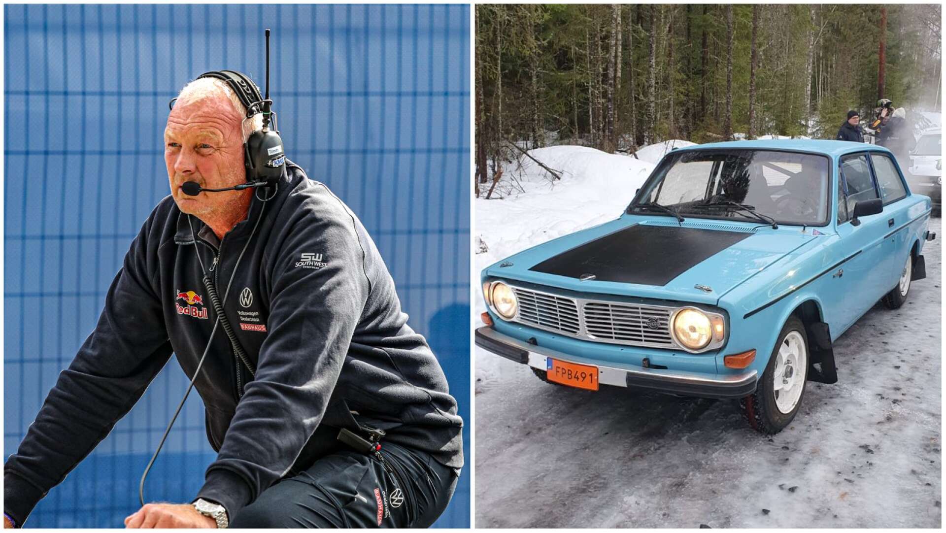 63-årige rallycrossmästaren kör rally i en Volvo