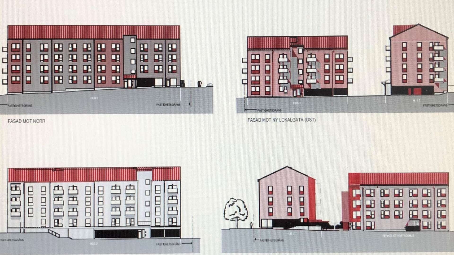Totalt ska det byggas 88 lägenheter i två hus längs Rosenborgsgatan på Jakobsberg.