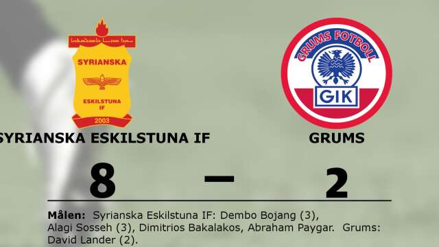 Syrianska Eskilstuna IF vann mot Grums IK Fotboll