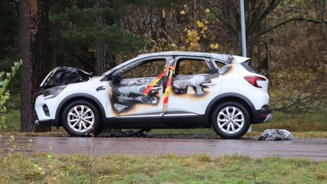 Under tisdagen fattade en bil eld i närheten av Mariebergsmotet.