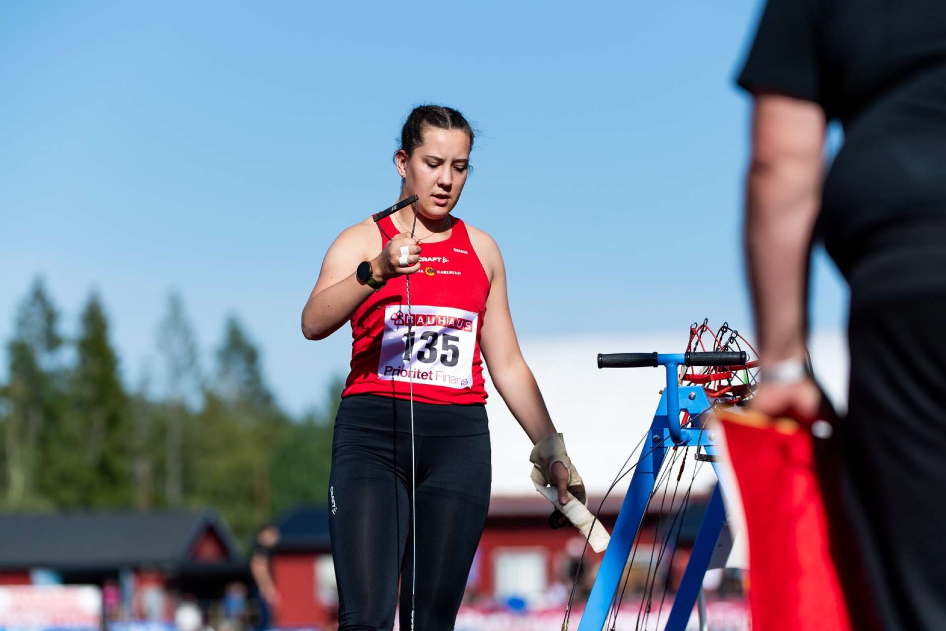 Sara Forssell, IF Göta, slutade på fjärde plats i släggfinalen i SM i Söderhamn.
