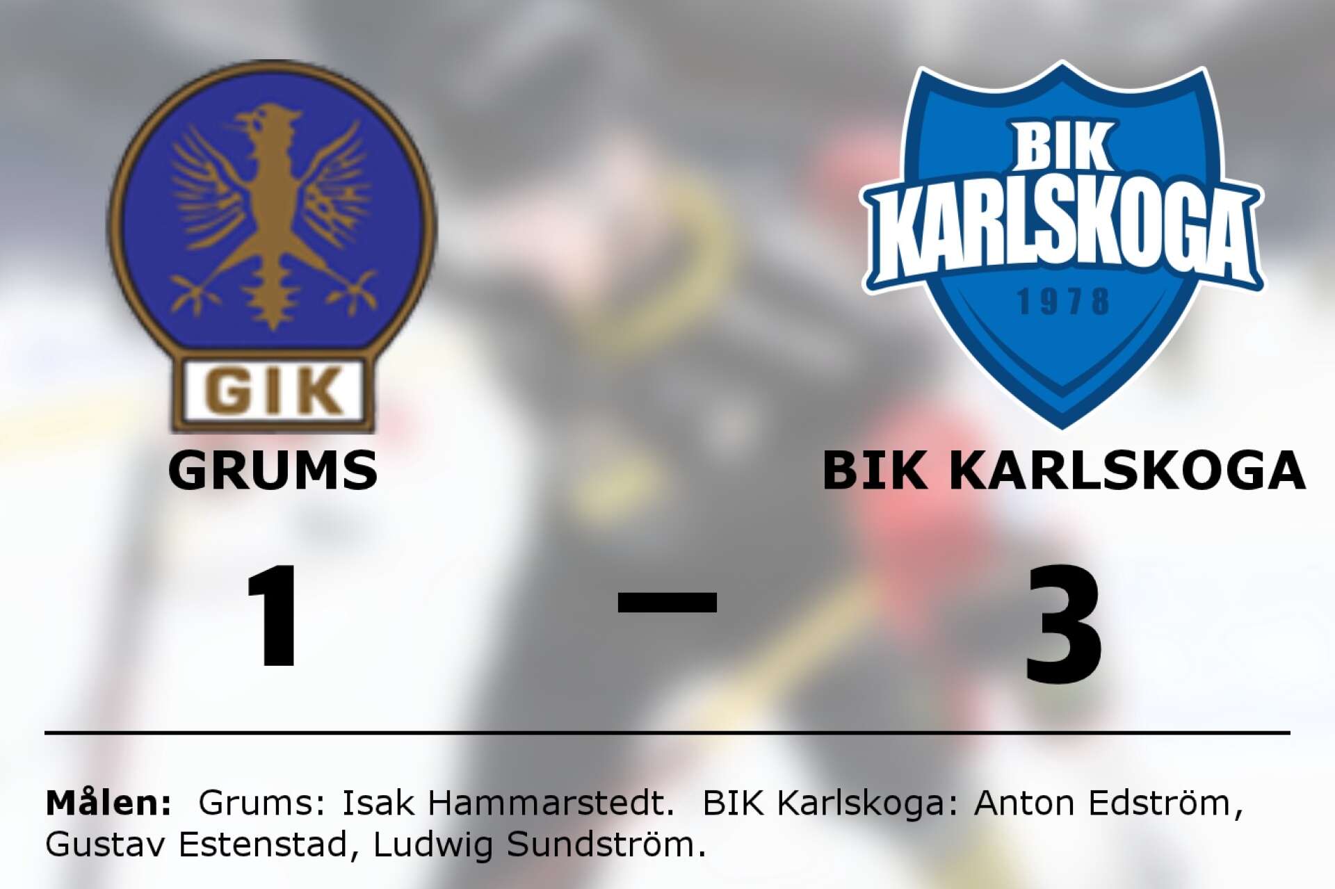 Grums IK Hockey förlorade mot BIK Karlskoga Junior