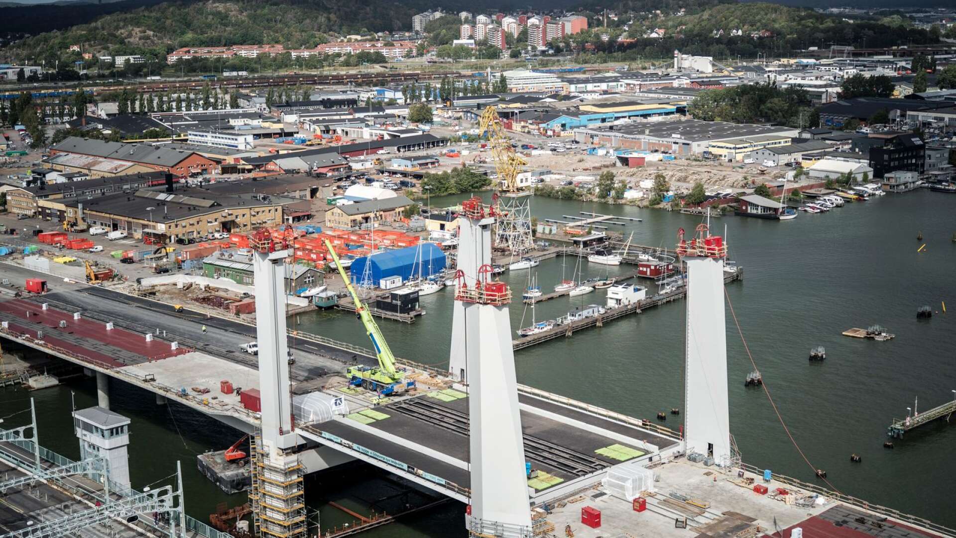 Bygget av den nya Hisingsbron i Göteborg.