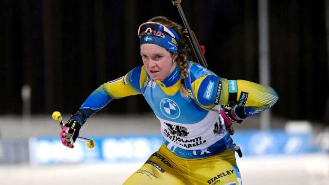 Mona Brorsson slutade på plats 29 i söndagens jaktstart. Bilden är från tävlingarna i Finland förra helgen.