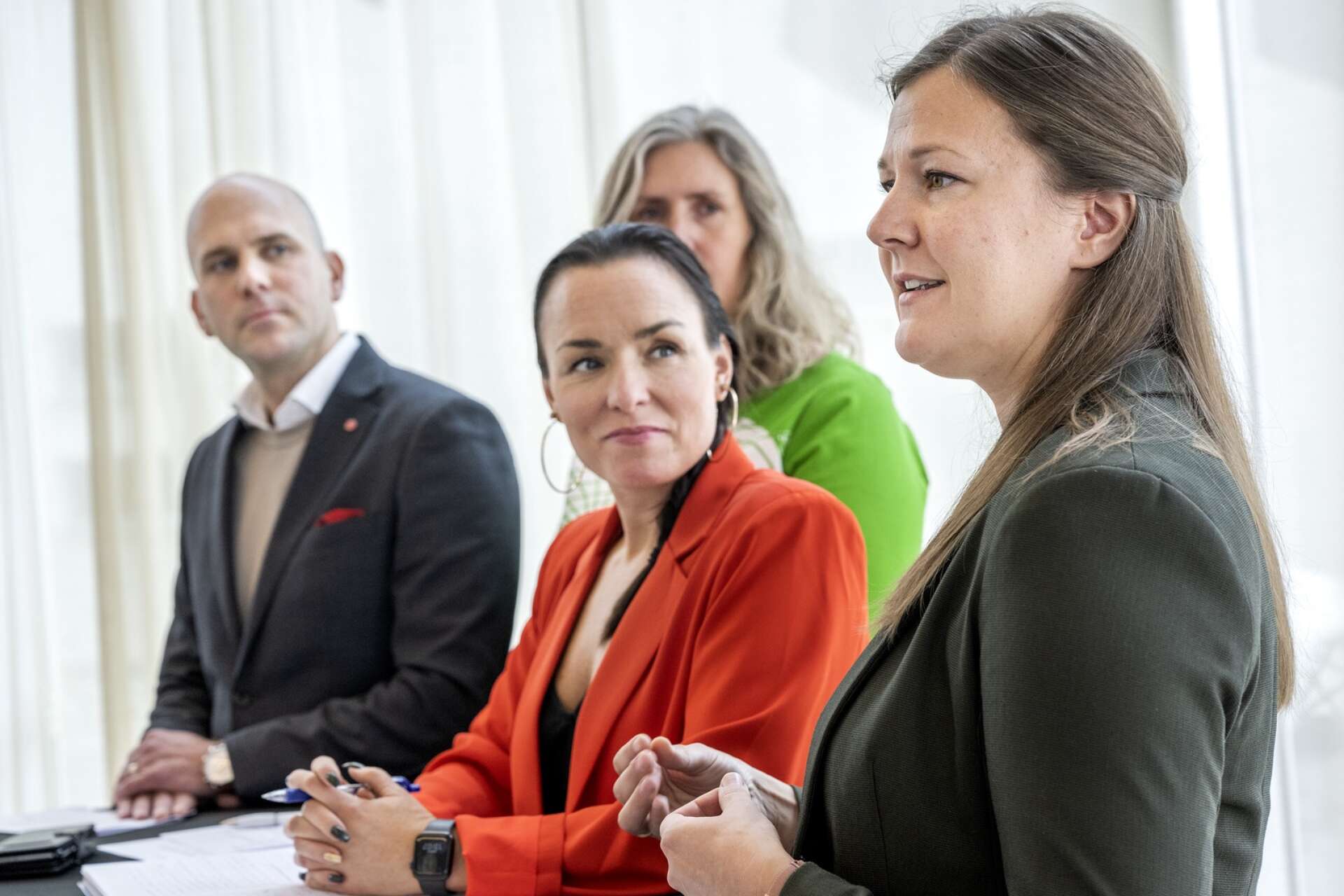 Anders Tallgren (S), Monika Bubholz (MP), Linda Larsson (S) och Frida Pettersson (C).