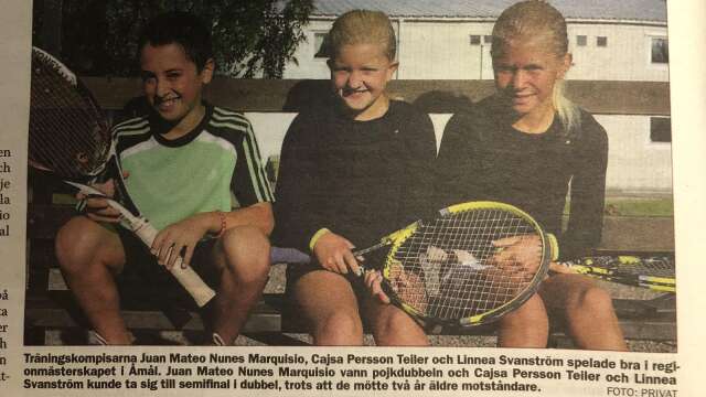 Juan Mateo nunes Marquisio, Cajsa Persson Teiler och Linnea Svanström spelade regionmästerskap i tennis för tolvåringar för 10 år sedan i Åmål.