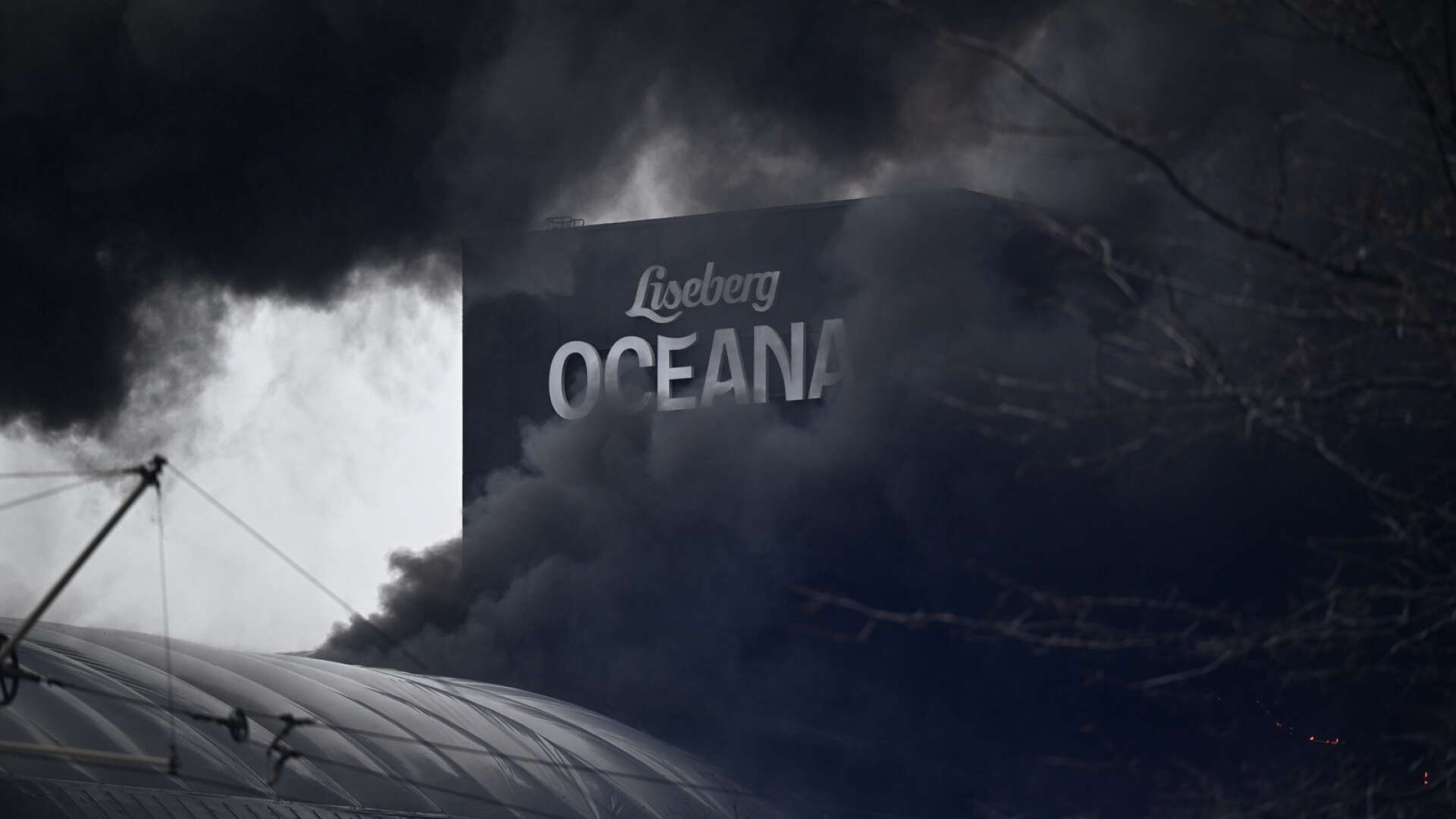 En kraftig brand har brutit ut i Lisebergs nya vattenvärld Oceana i Göteborg. Den bärande konstruktionen har levererats av Moelven Limträ.