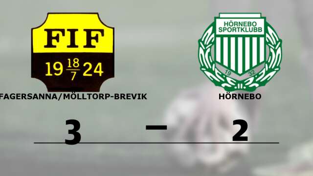 Fagersanna/Mölltorp-Brevik vann mot Hörnebo SK