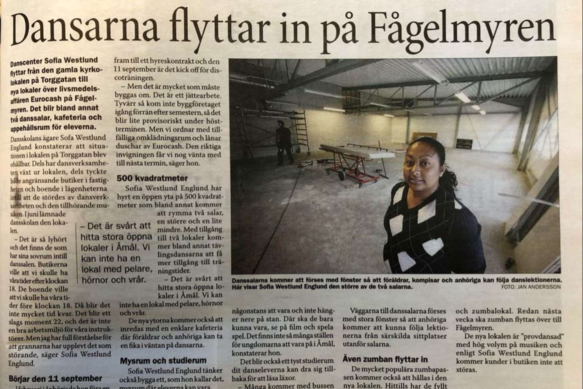 För tio år sedan flyttade Danscenter Sofia Westlund in på Fågelmyren. I år avvecklades verksamheten efter att ha funnits i imponerande många år.