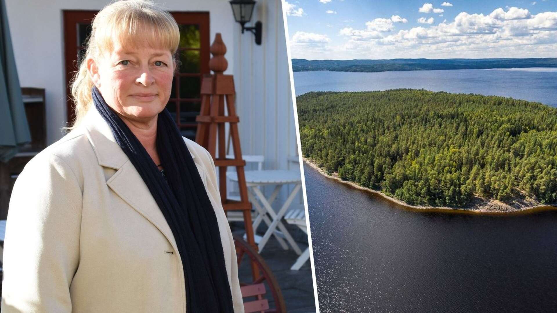 Oppositionsrådet Kristina Bengtsson Nilsson (M) kritiserar förslaget att Arvika kommun ska köpa Hungviksön i Glafsfjorden. (Foto: Husfoto)