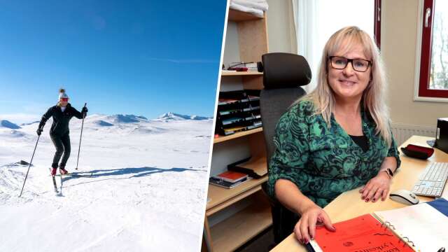 Caroline, 52, lämnar kontoret på KAU för snö och frukostmatsalen i Norge