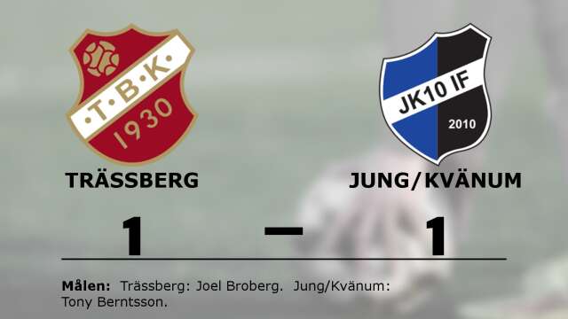 Trässbergs BK spelade lika mot Jung/Kvänum IF