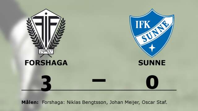 Forshaga IF Fotboll vann mot IFK Sunne